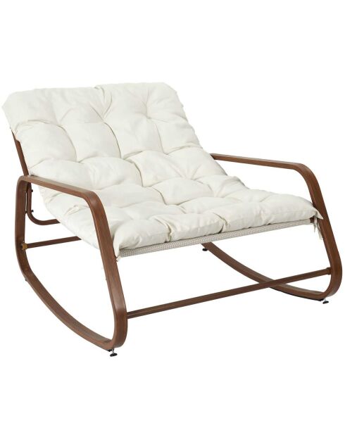 Fauteuil a bascule Miami beige/marron - 92x69x130 cm