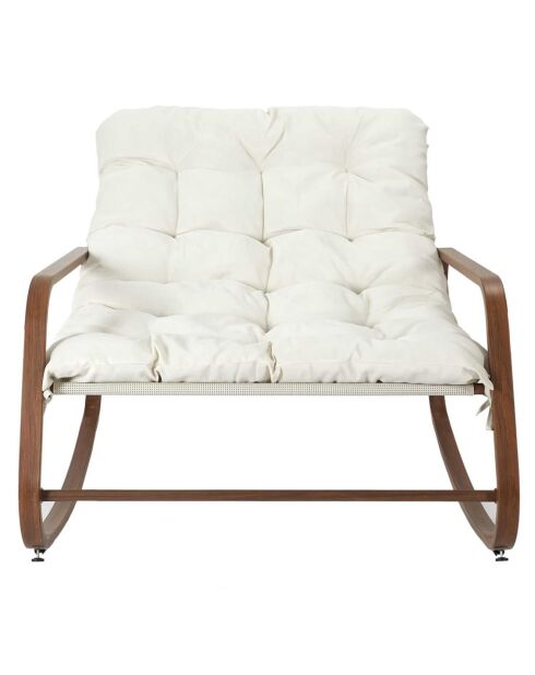 Fauteuil a bascule Miami beige/marron - 92x69x130 cm