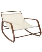 Fauteuil a bascule Miami beige/marron - 92x69x130 cm