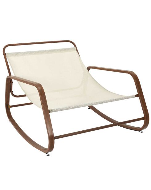 Fauteuil a bascule Miami beige/marron - 92x69x130 cm