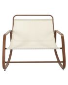 Fauteuil a bascule Miami beige/marron - 92x69x130 cm