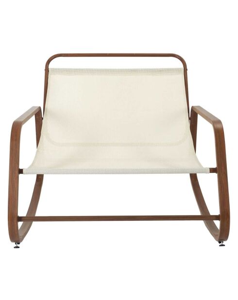 Sedia a dondolo Miami beige/marrone - 92x69x130 cm