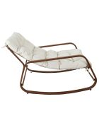 Fauteuil a bascule Miami beige/marron - 92x69x130 cm
