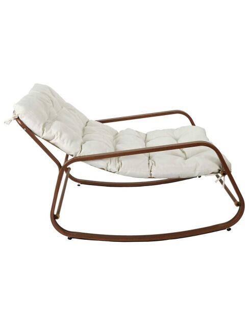 Fauteuil a bascule Miami beige/marron - 92x69x130 cm