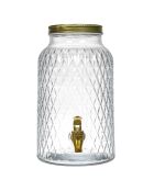 Fontaine design Diamant  transparent/doré - 600cl
