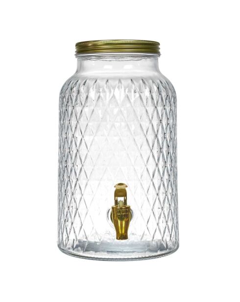 Fontaine design Diamant  transparent/doré - 600cl