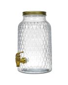 Fontaine design Diamant  transparent/doré - 600cl