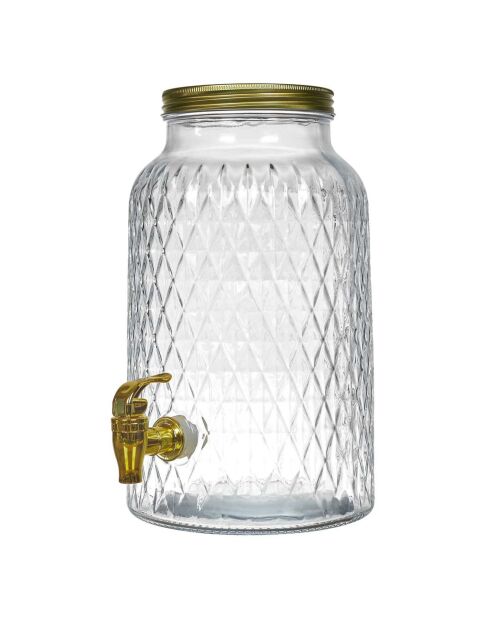 Fontaine design Diamant  transparent/doré - 600cl
