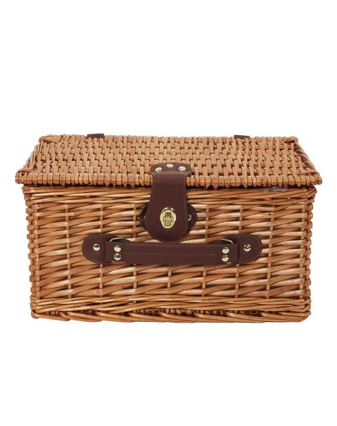 Panier de pique nique marron - 19x29x38 cm
