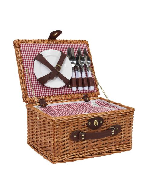 Panier de pique nique marron - 19x29x38 cm