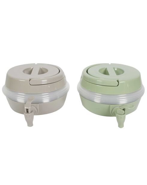 Fontaine à boisson retractable  gris/vert - 550 cl