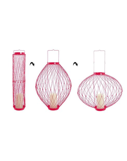 Photophore led retractable rouge - 12x57.2x12 cm