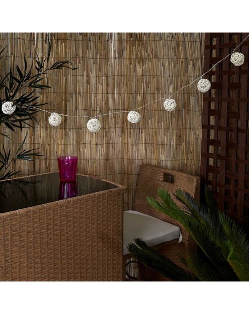 Guirlande solaire beige - 165x6x6 cm