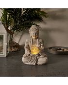 Lampe solaire bouddha grise - 26.5x13.5x17 cm