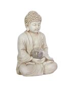 Lampe solaire bouddha grise - 26.5x13.5x17 cm