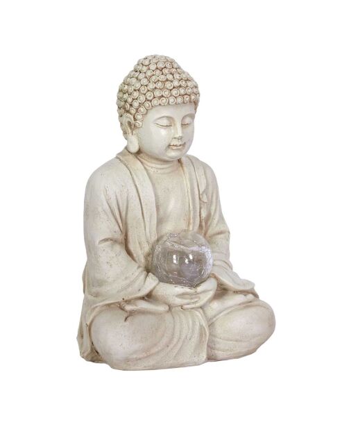 Lampe solaire bouddha grise - 26.5x13.5x17 cm
