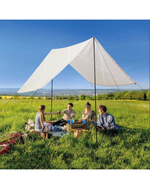 Beige/weißes Gartenzelt für den Außenbereich - 170x200x300 cm