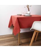 Nappe en coton rouge - 140x0x250 cm
