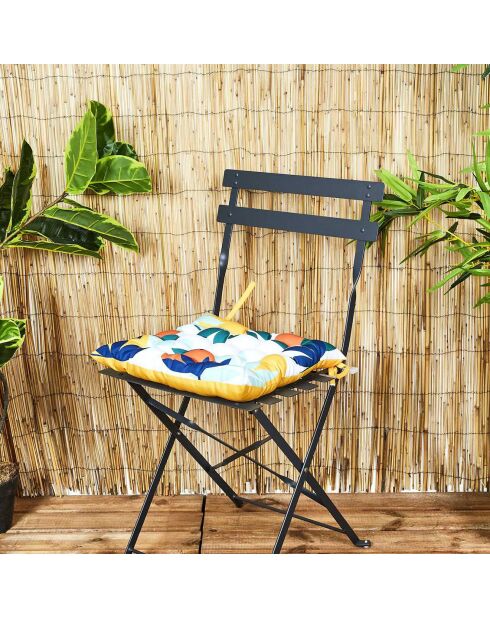 Galette de chaise déperlant Rio multicolore - 40x5x40 cm