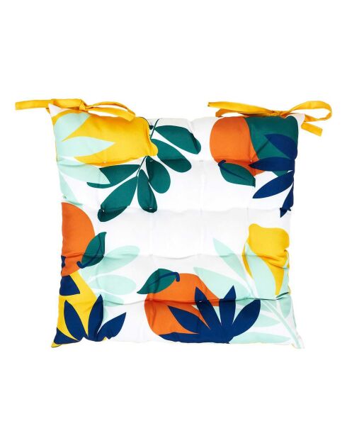 Galette de chaise déperlant Rio multicolore - 40x5x40 cm