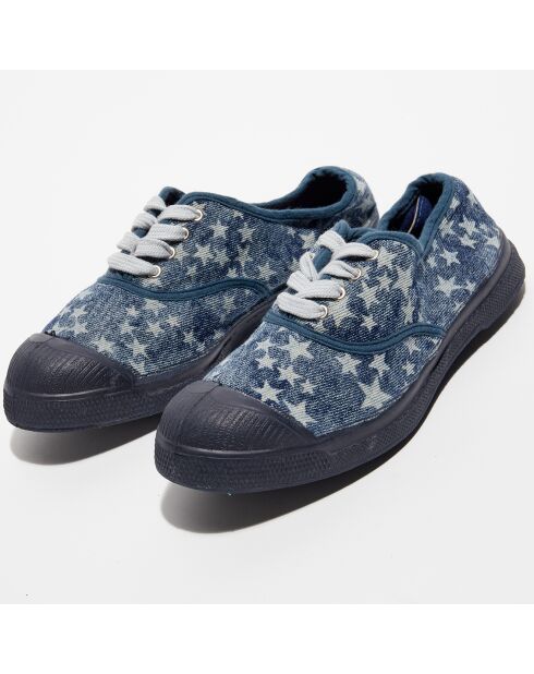 Tennis basses Starprint lacets imprimées bleues