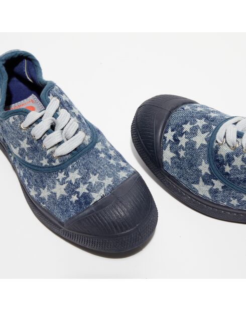 Tennis basses Starprint lacets imprimées bleues