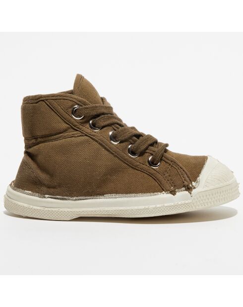Halfhoge sneakers met gouden veters