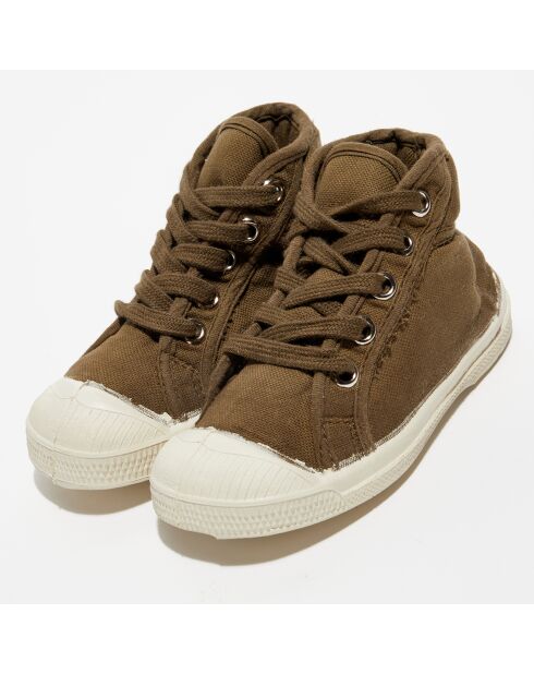 Halfhoge sneakers met gouden veters