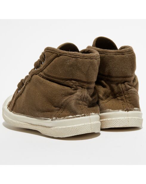 Halfhoge sneakers met gouden veters