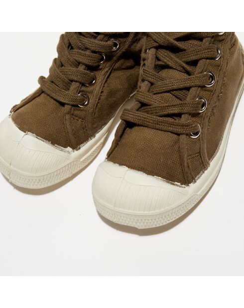 Halfhoge sneakers met gouden veters