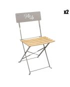 2 Chaises pliantes Bella vita grises - 42x81x48 cm