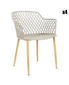 4 Fauteuils exterieur Malaga gris - 54.1x80x62.2 cm