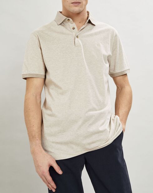 Polo chiné mercerisé Classic Fit beige