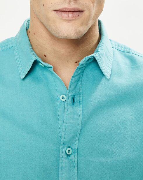 Chemise Garment Dyed Oxford Regular Fit turquoise