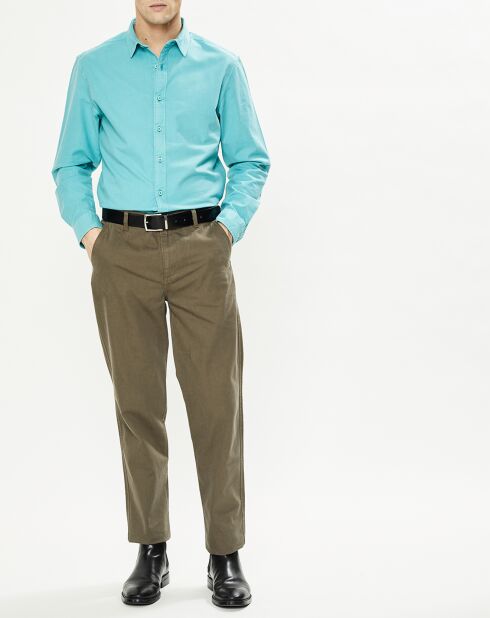 Chemise Garment Dyed Oxford Regular Fit turquoise