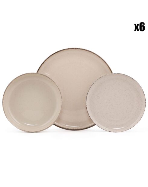 Service de table écru en Porcelaine - 18 pièces