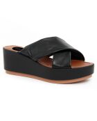 Mules en Cuir Fame noires - Talon 7 cm