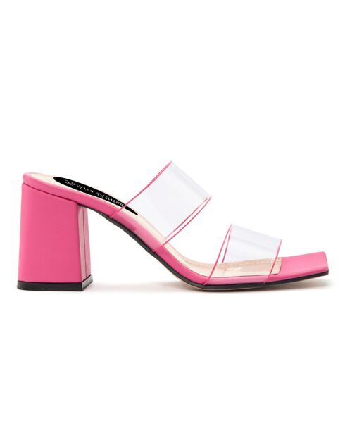 Sena fuchsia/transparante muiltjes - hak 5,5 cm