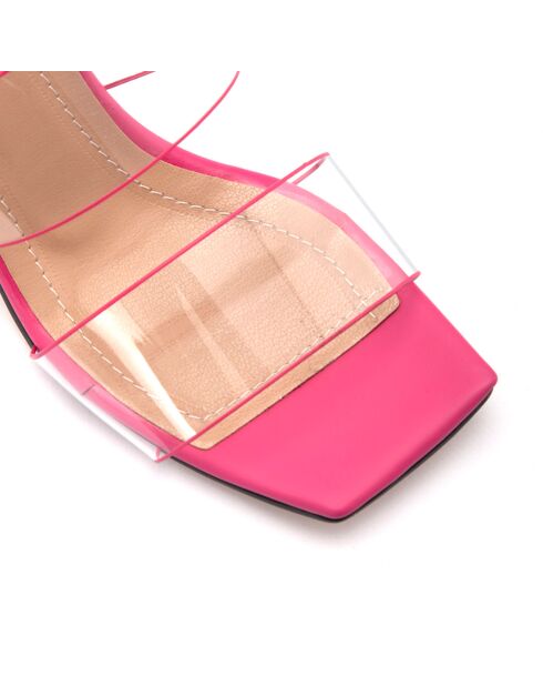 Sena fuchsia/transparante muiltjes - hak 5,5 cm