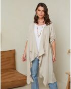 Gilet 100% Lin Jade taupe