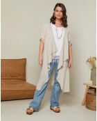 Gilet 100% Lin Jade taupe