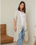 Gilet 100% Lin Jade taupe