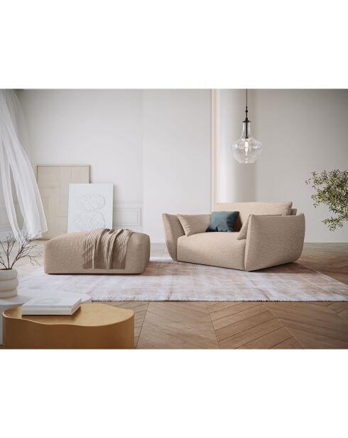 Fauteuil Clau beige - 128x100x85 cm