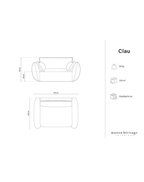 Fauteuil Clau terracotta - 128x100x85 cm