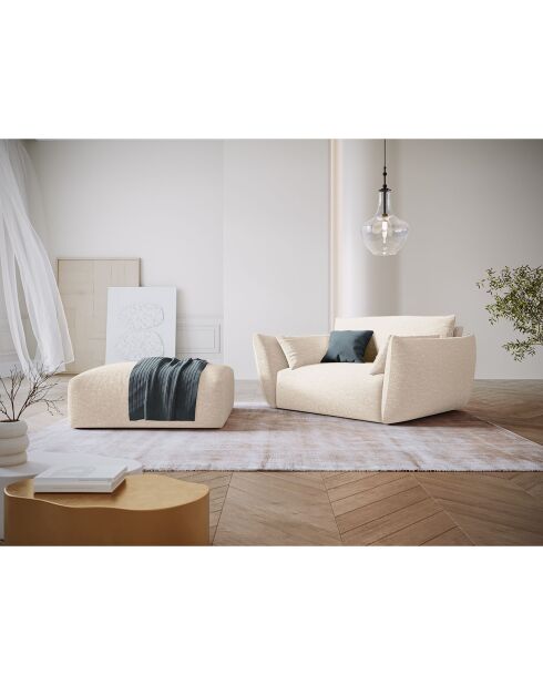 Pouf Clau beige clair - 100x80x36 cm