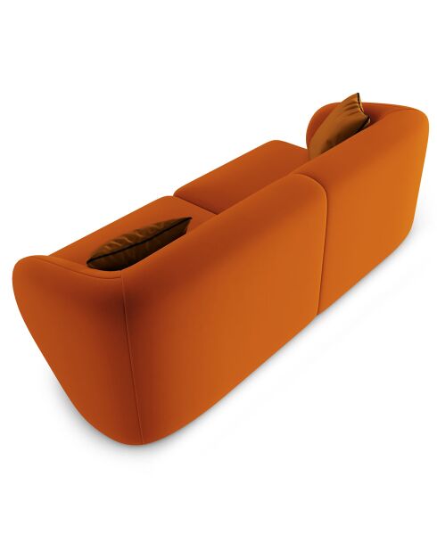 Canapé modulaire Velours Chiara 2 places terracotta - 184x85x74 cm