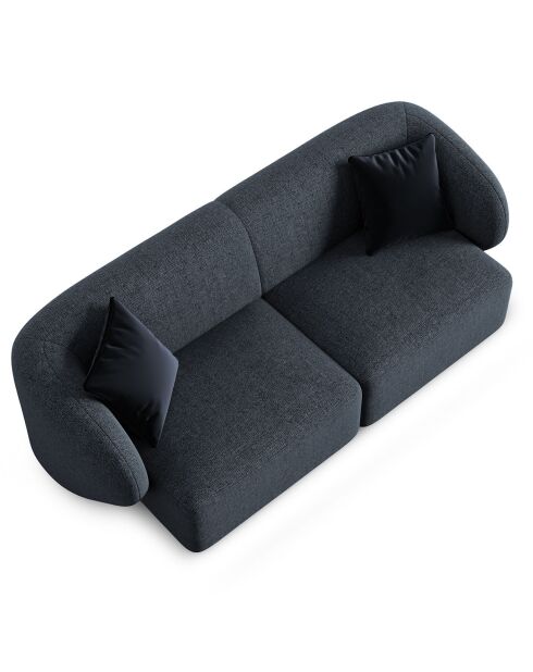 Canapé modulaire Chiara 2 places bleu mélange - 184x85x74 cm