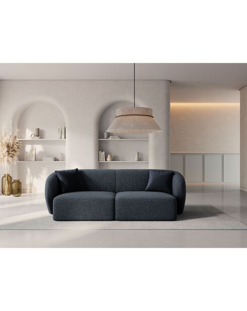 Canapé modulaire Chiara 2 places bleu mélange - 184x85x74 cm