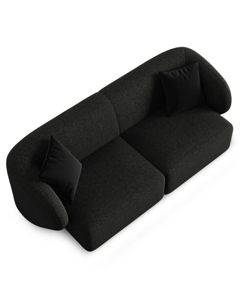 Canapé modulaire Chiara 2 places noir - 184x85x74 cm