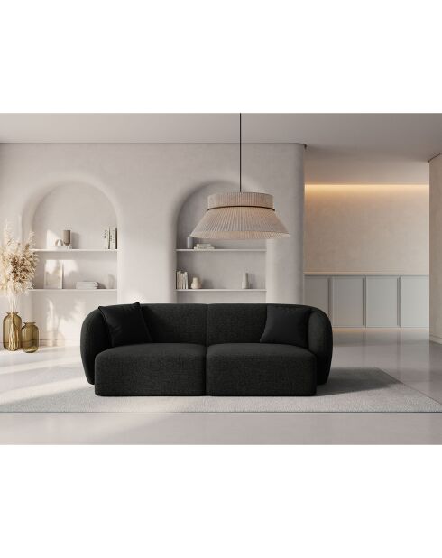 Canapé modulaire Chiara 2 places noir - 184x85x74 cm